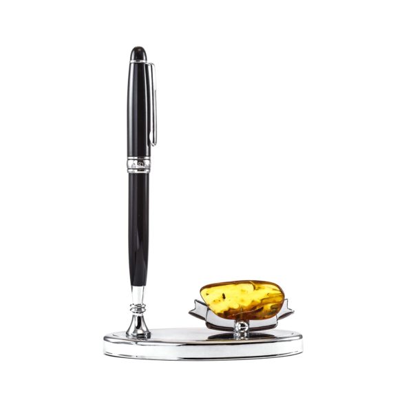 pen-holder-with-natural-baltic-amber-piece-1