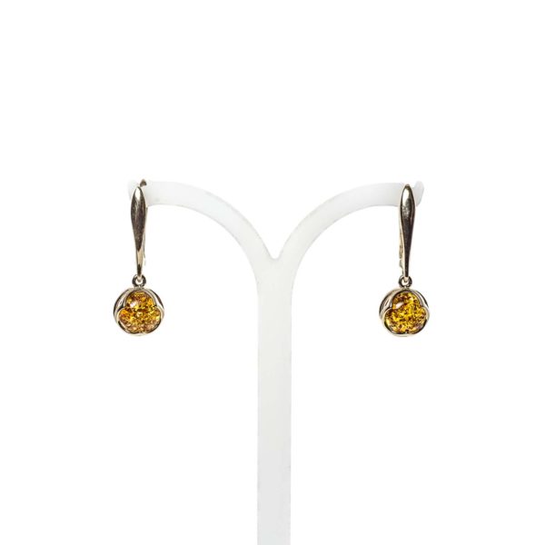 14k Gold/Amber Earrings Cognac