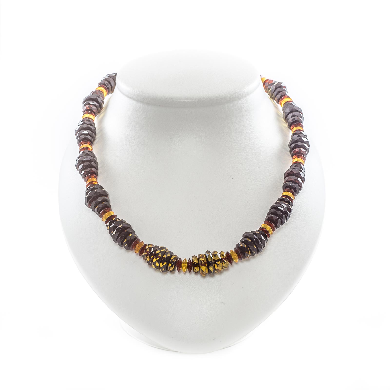 Amber necklace Cleopatra multicolor baltic natural polished solid