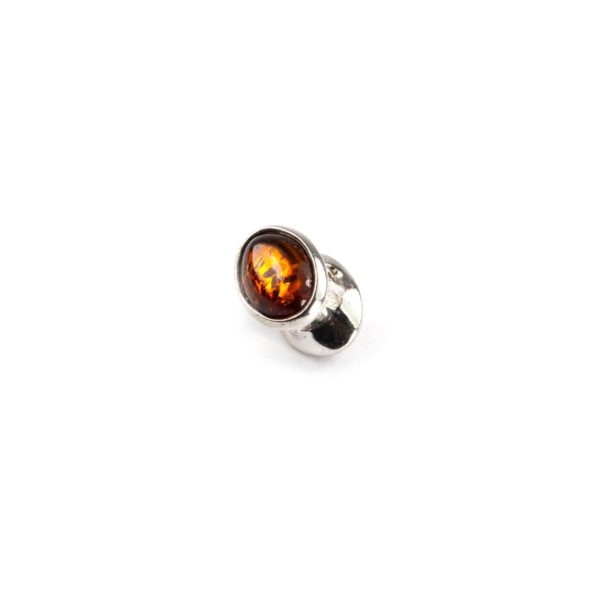 Pandora Style Bead with Cognac Amber Side