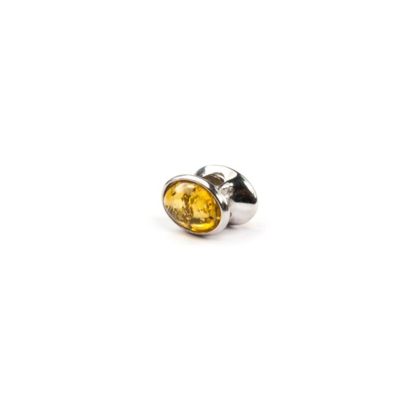 Pandora style bead with yellow amber