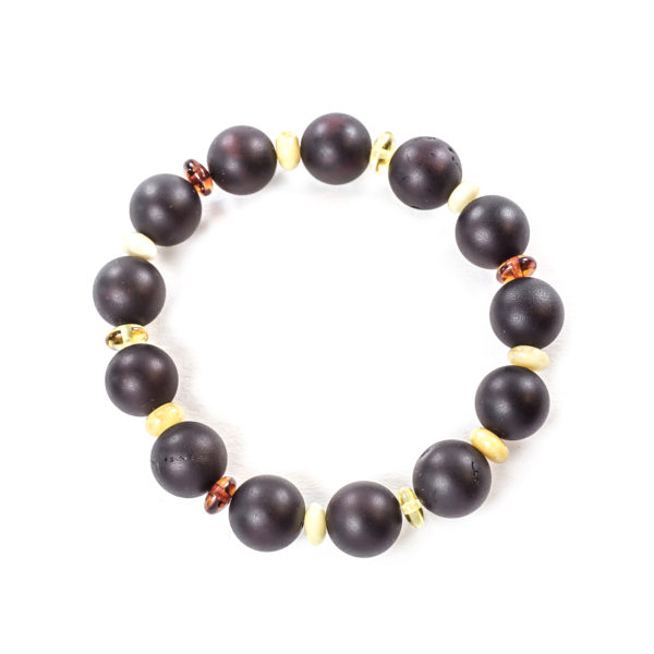 Round beads amber bracelet top view