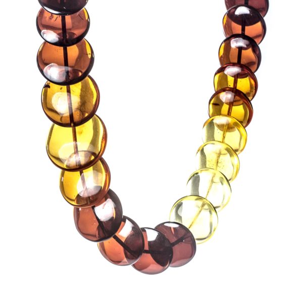 Natural Amber Necklace Rainbow Close View