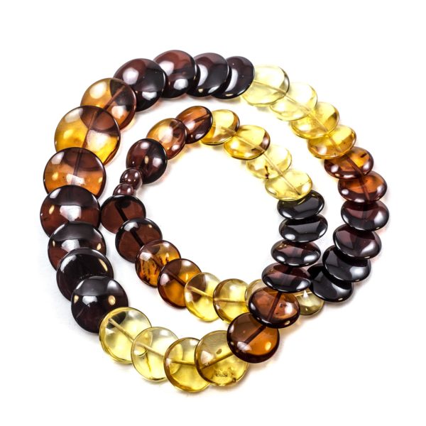 Natural Amber Necklace Rainbow Top View