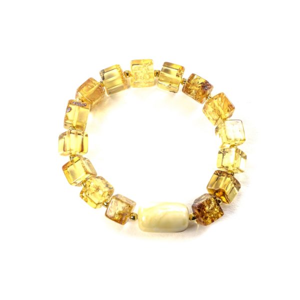 Square Amber Beads Bracelet Top