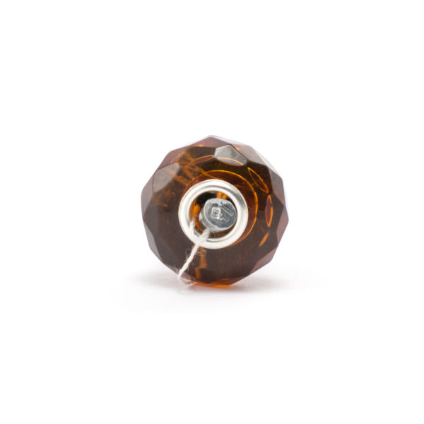 Amber Charm Cognac Faceted Bead