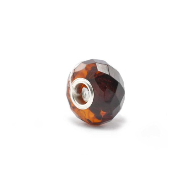 Amber Charm Cherry Faceted Bead Side