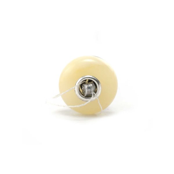 White Amber Charm Bead Front