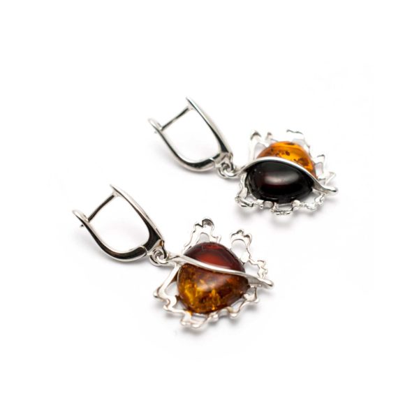 Vintage Two Colors Amber Earrings
