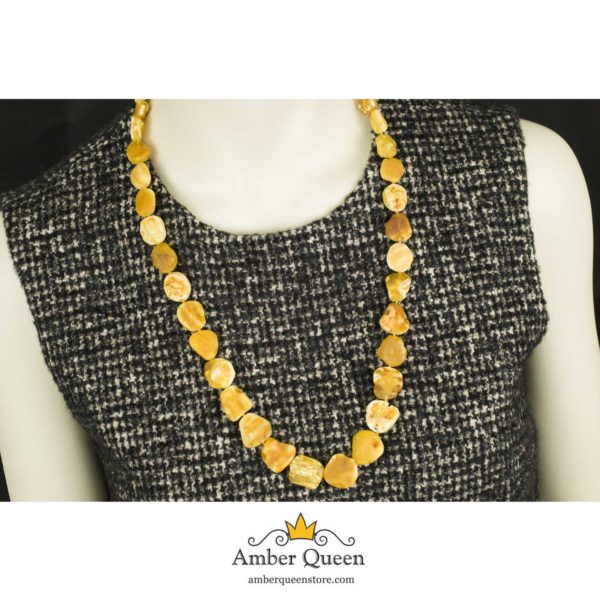 Healing Natural Amber Necklace on Mannequin Close