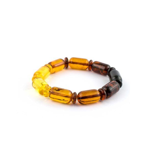 Multicolor Amber Bracelet Rainbow Beads