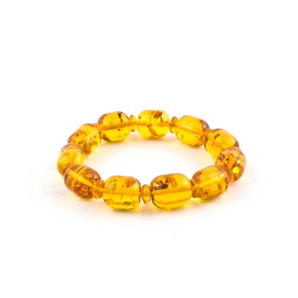 Lemon Barrel Beads Natural Amber Bracelet