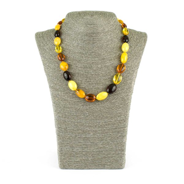 Multicolor Olive Beads Amber Necklace