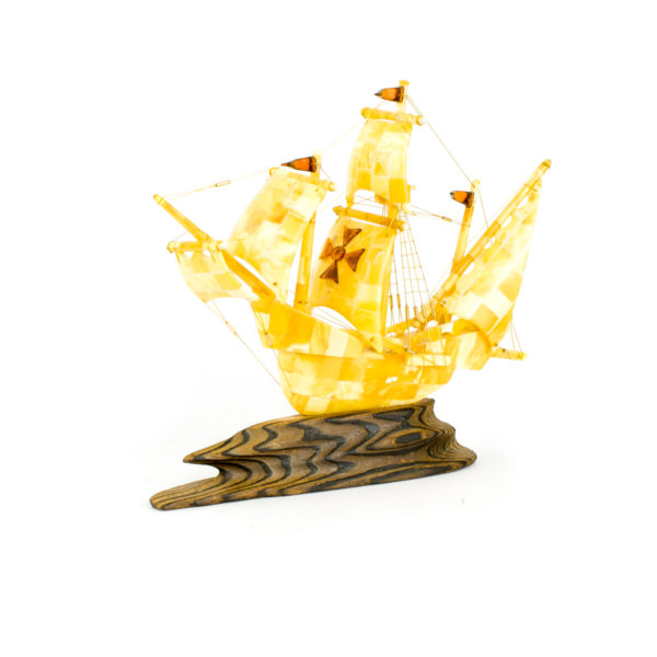 Ship Figurine from Natural Baltic Amber