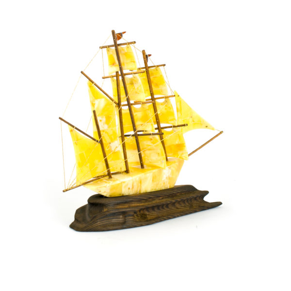 Ship Figurine from Natural Baltic Amber