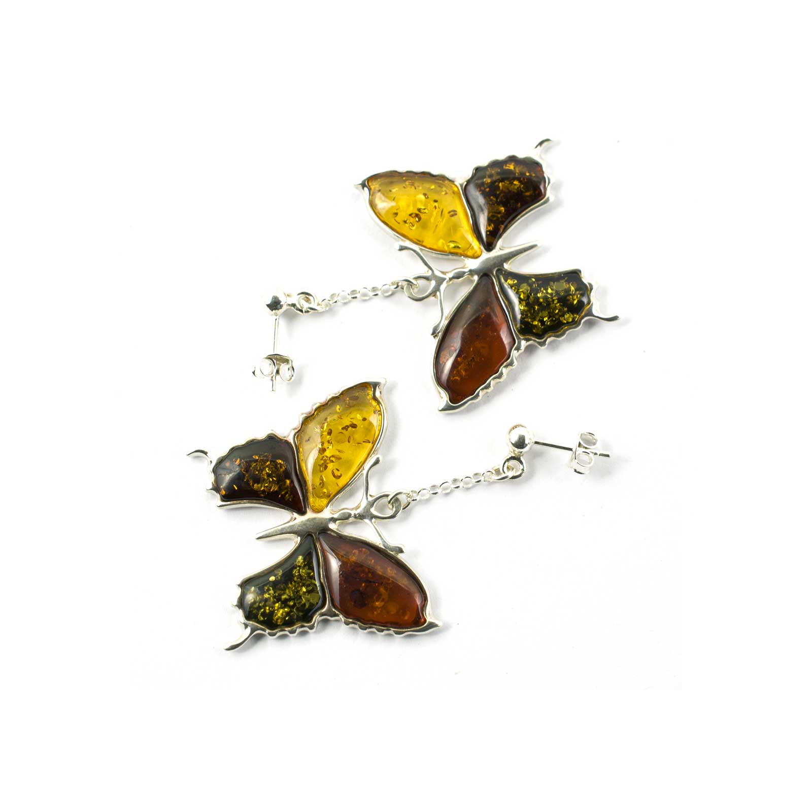 amber butterfly earrings