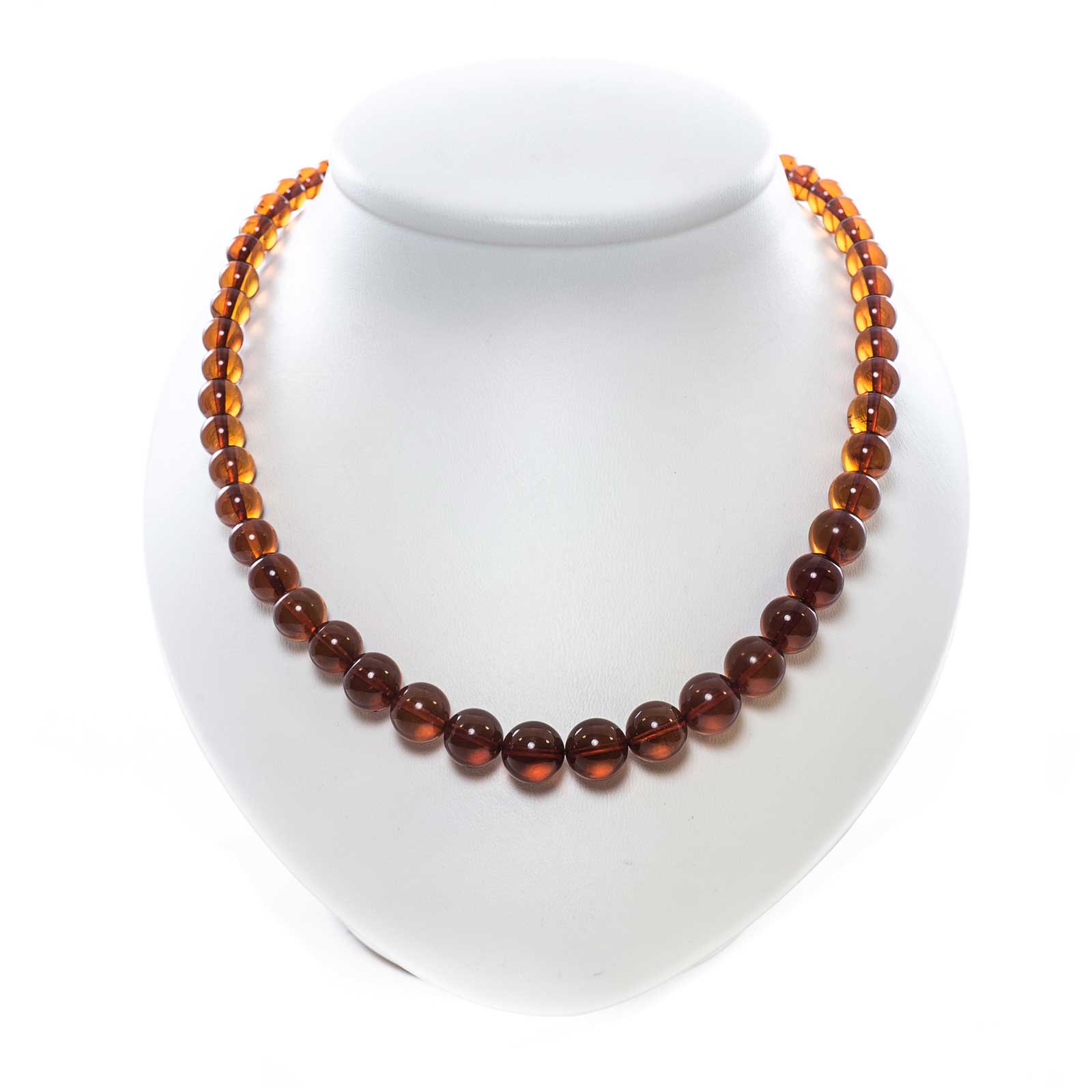 Natural amber cognac color oval large beads necklace | Amber by Torvela