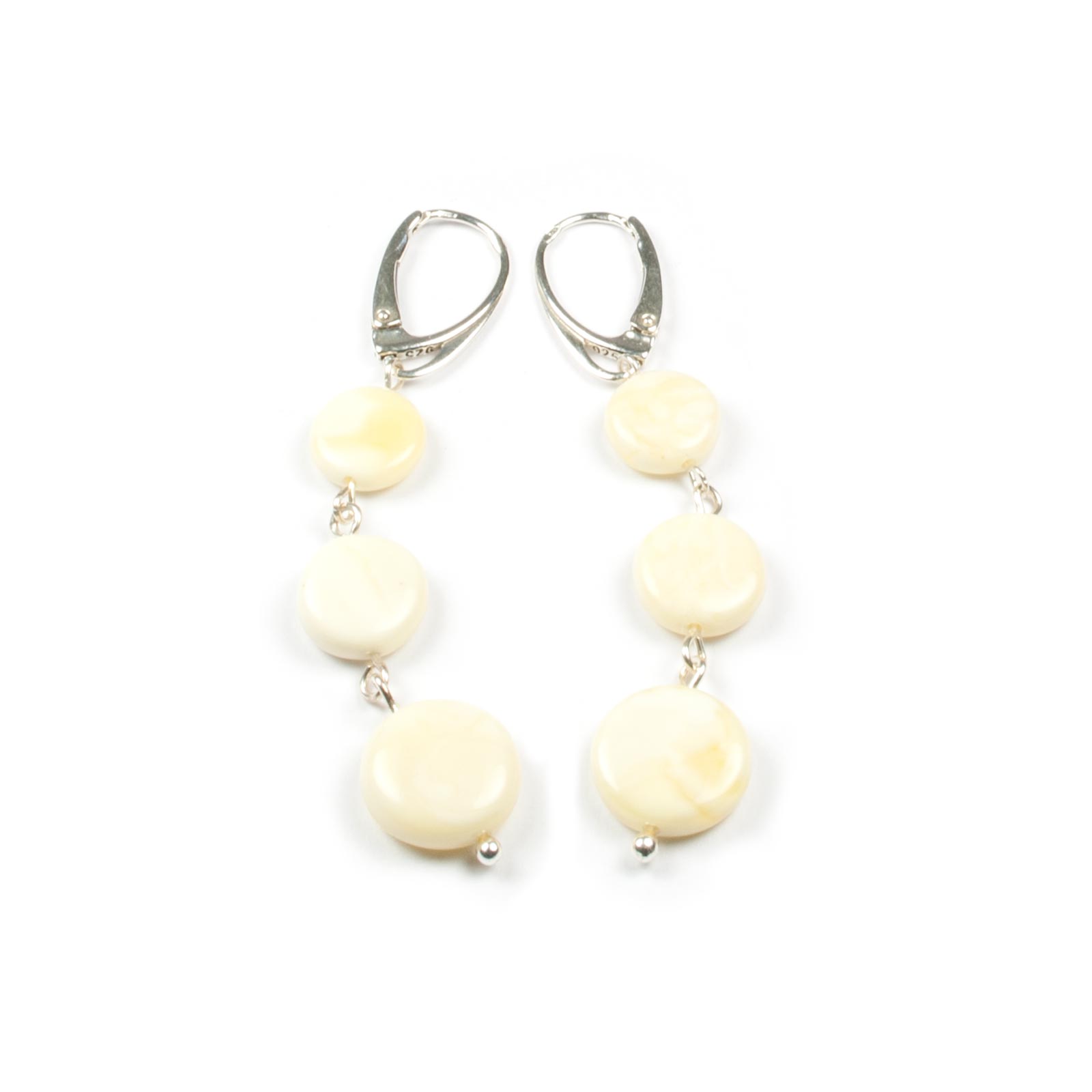 white amber earrings