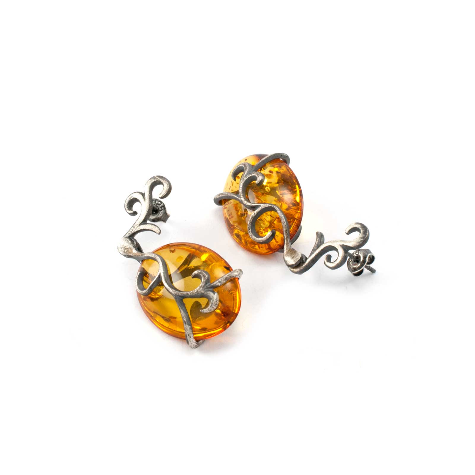 cognac amber earrings